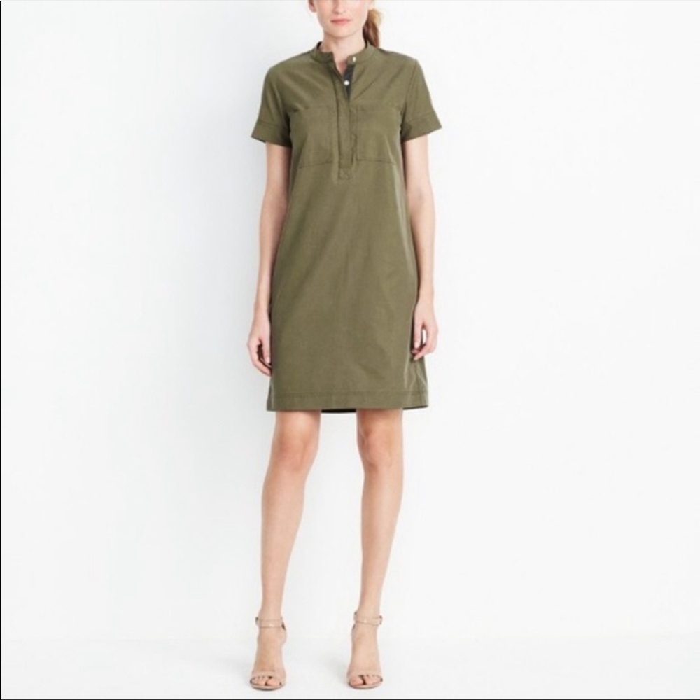 NWT Jcrew olive green shirt dress. Short sleeve.  Size Medium